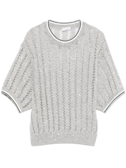 Sequinned Knit Top