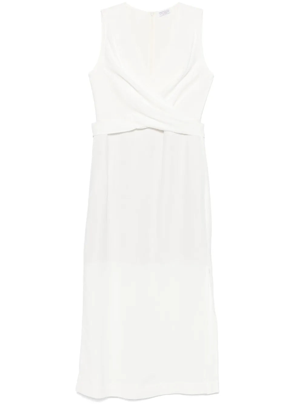 Twill Wrap Midi Dress