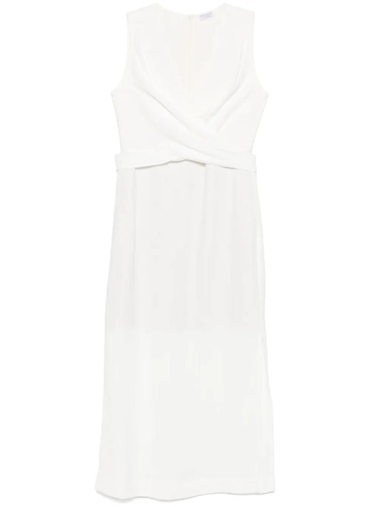 Twill Wrap Midi Dress