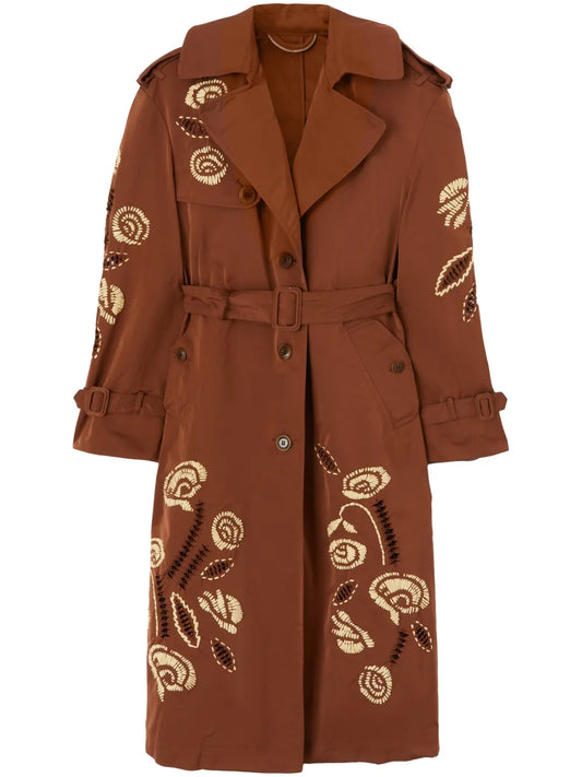 Embroidery Trench Coat