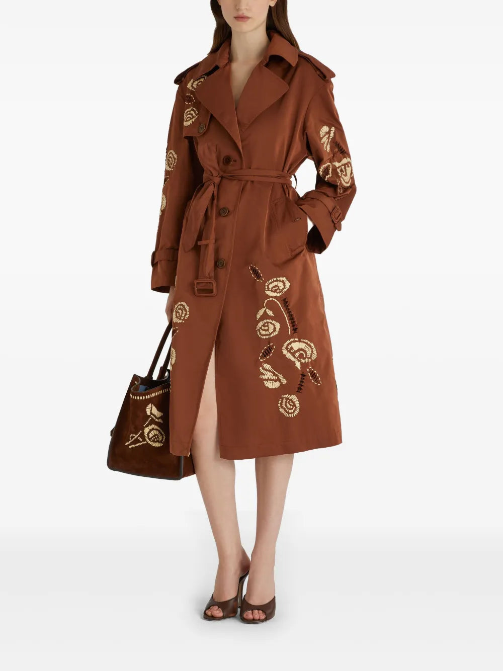 Embroidery Trench Coat