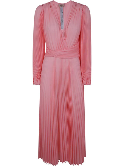 Pleated Georgette Midi Dress