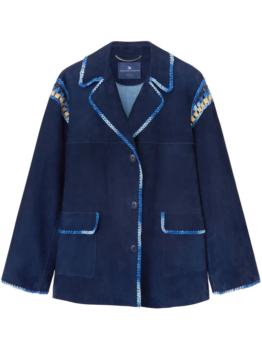Single-Breasted Suede Jacket