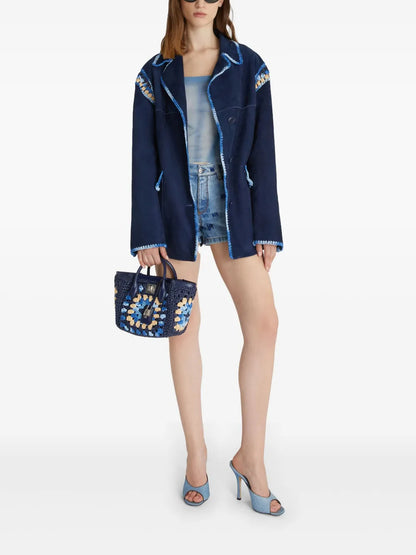 Single-Breasted Suede Jacket