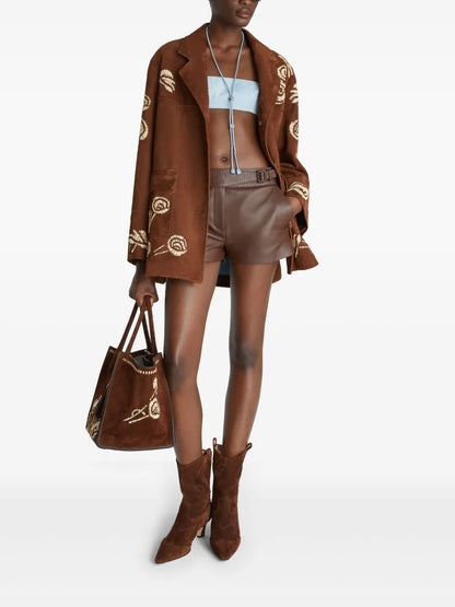 Single-Breasted Suede Jacket