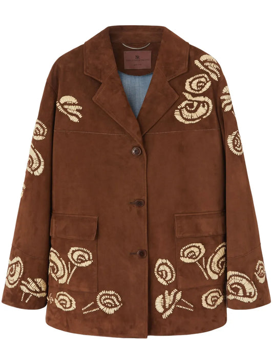 Single-Breasted Suede Jacket