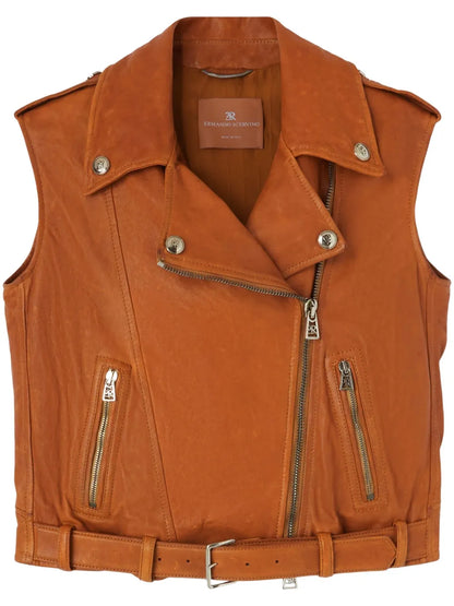 Leather Biker Waistcoat
