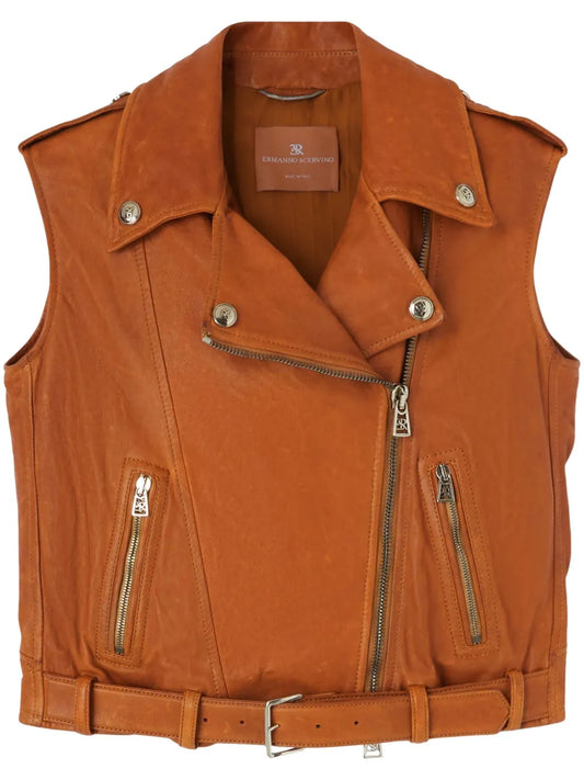 Leather Biker Waistcoat