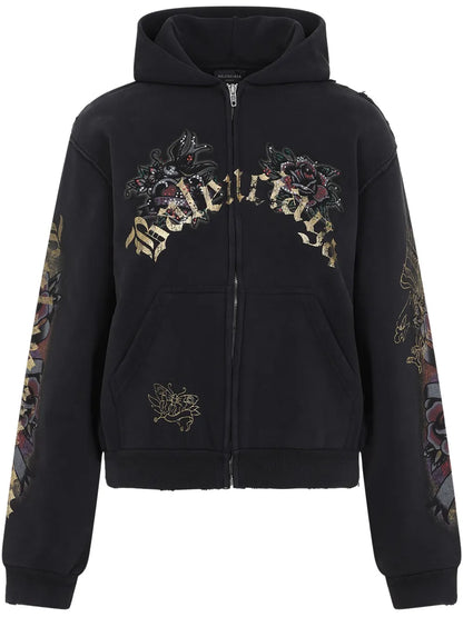 Tacky Tattoo Distressed Hoodie