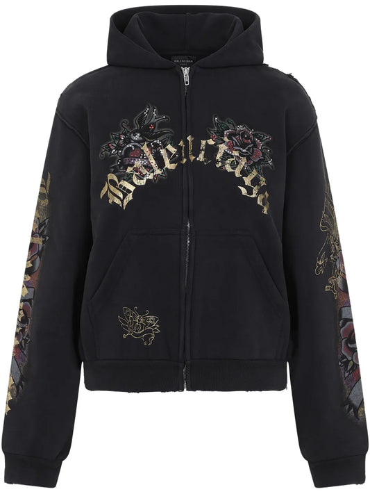 Tacky Tattoo Distressed Hoodie