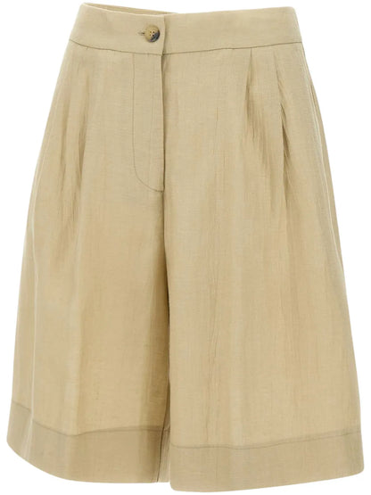 Pleat-Detail Tailored Shorts