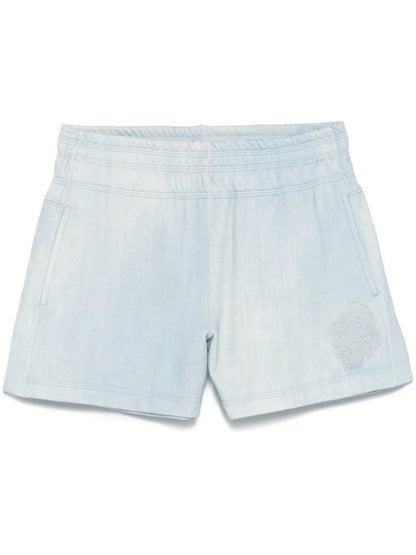 Floral-Appliqué Shorts