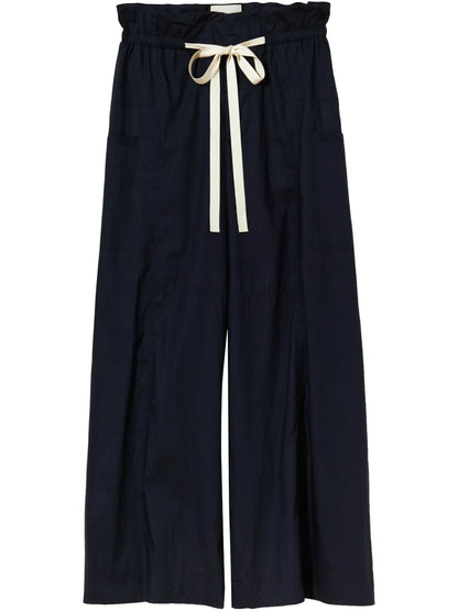 Drawstring Straight-Leg Trousers