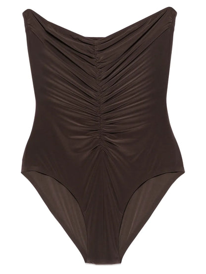 Strapless Shirred Swimsuit