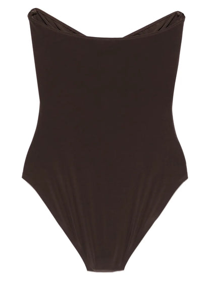Strapless Shirred Swimsuit