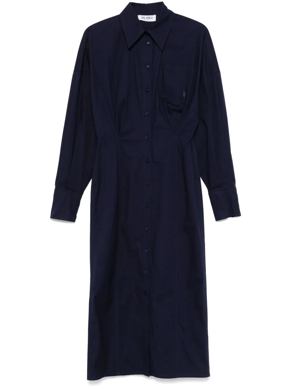 Pleat-Detail Midi Dress