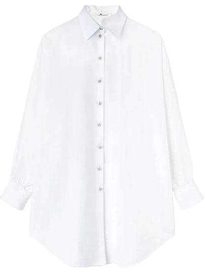 Jewelled-Buttons Poplin Shirt