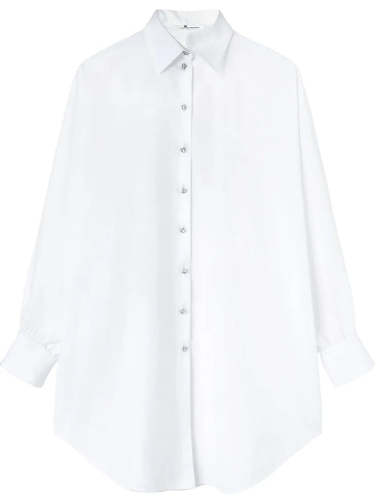 Jewelled-Buttons Poplin Shirt