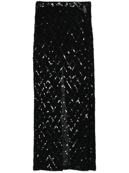 Sequin-Embellished Maxi Skirt