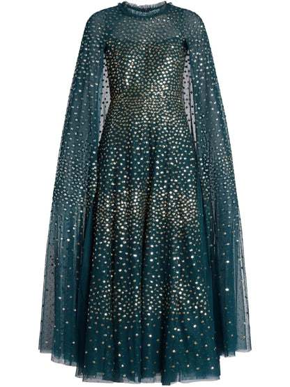 Sequined Cape Dress