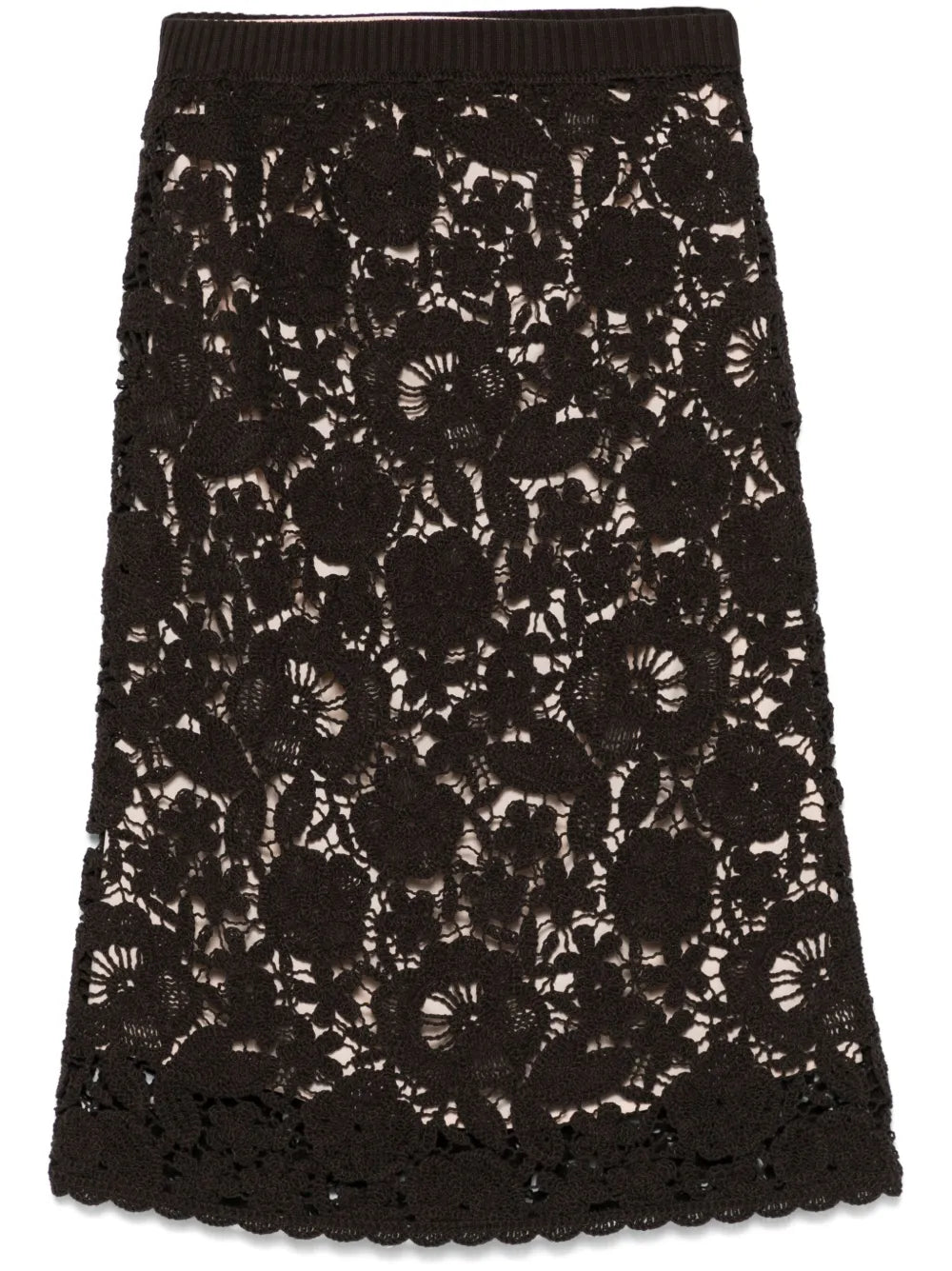 Floral Knitted Midi Skirt