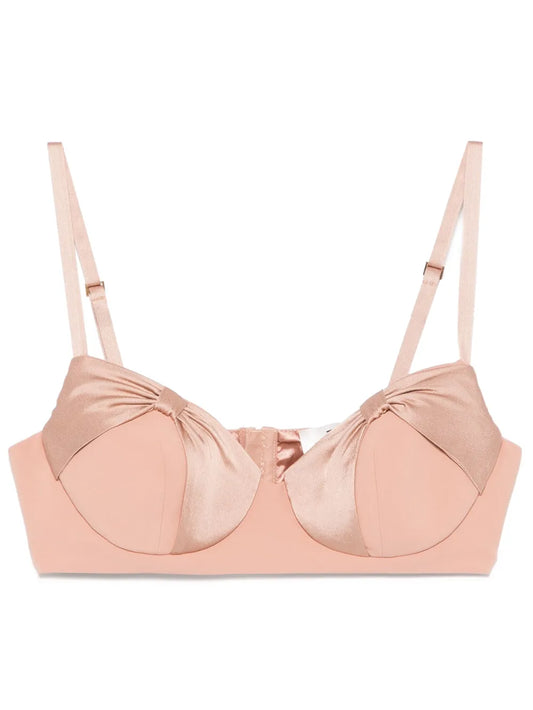 Satin-Bow Crepe Top
