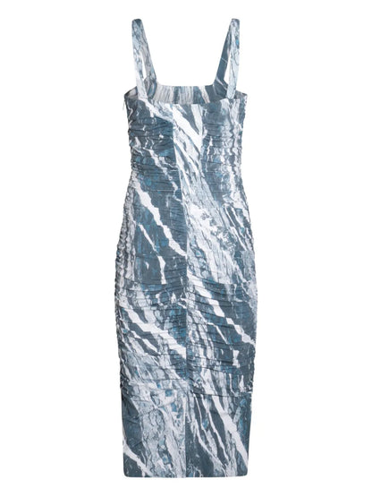 Marble-Print Dress