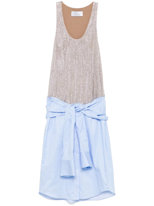 Rhinestone-Embellished Mini Dress
