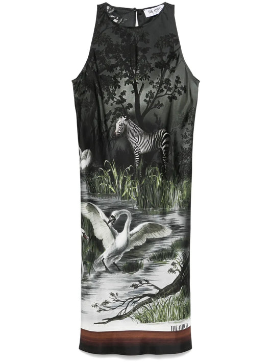 Smoke Night-Print Mini Dress