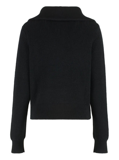 Ribbed-Knit Zipped Cardigan