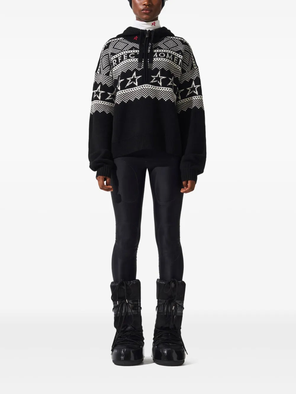 Intarsia-Knit Hooded Sweater