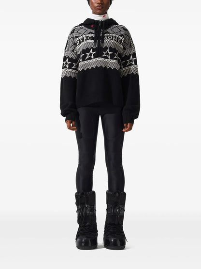 Intarsia-Knit Hooded Sweater
