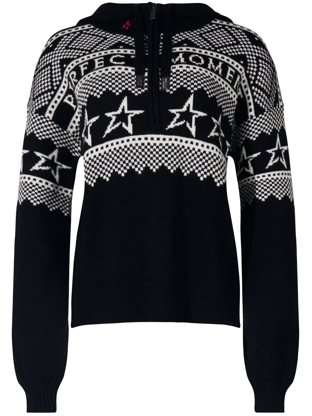 Intarsia-Knit Hooded Sweater