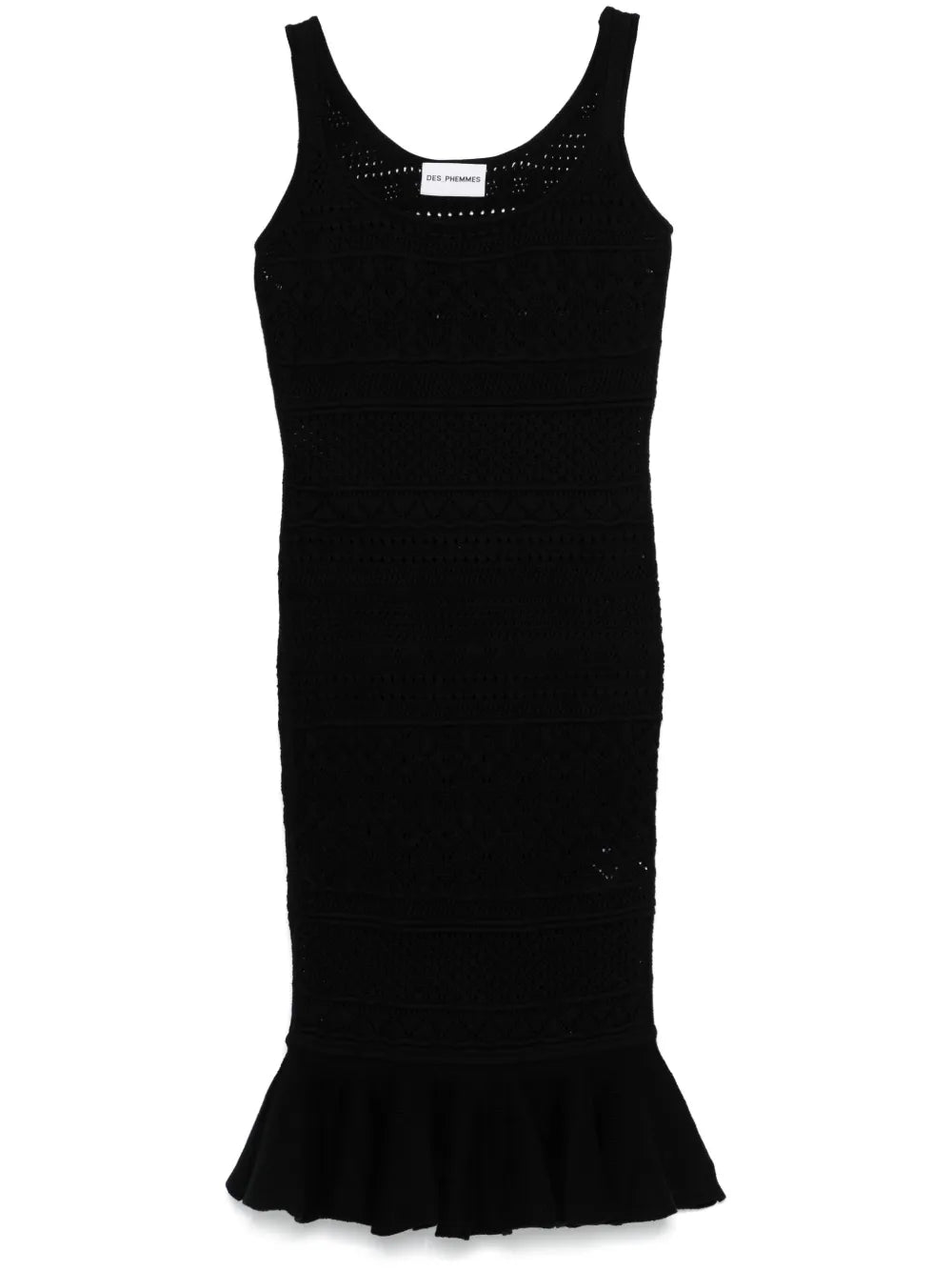 Openwork Knitted Midi Dress