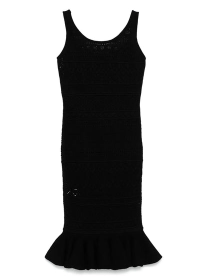 Openwork Knitted Midi Dress