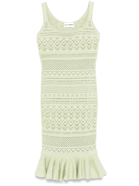 Openwork Knitted Midi Dress