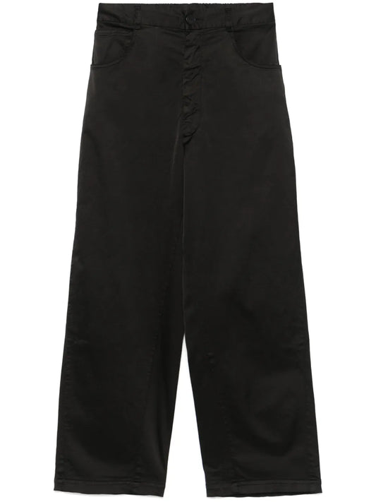 Satin Straight-Leg Trousers