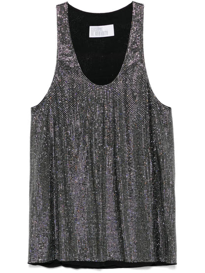 Rhinestone-Embellished Tank Top
