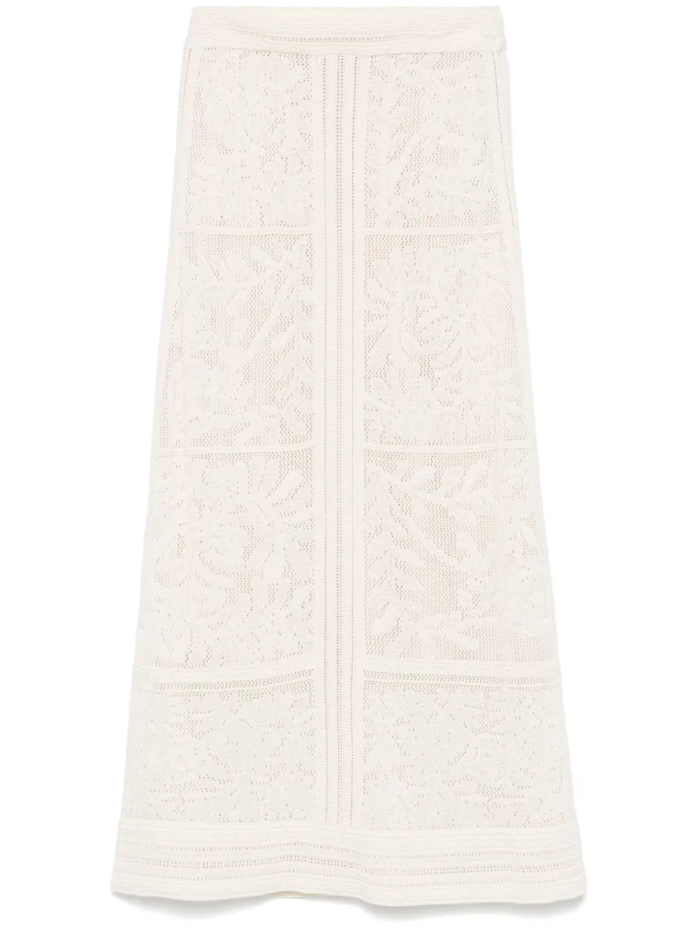 Pointelle-Knit Midi Skirt