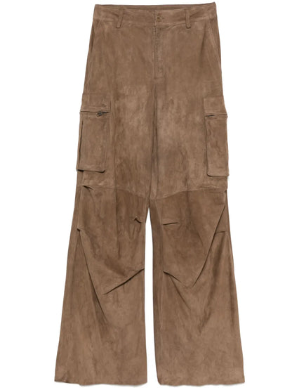 Suede Cargo Trousers