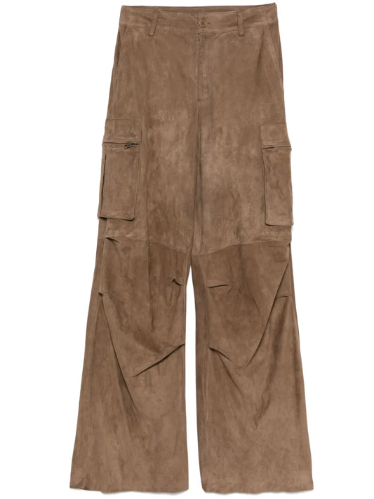 Suede Cargo Trousers