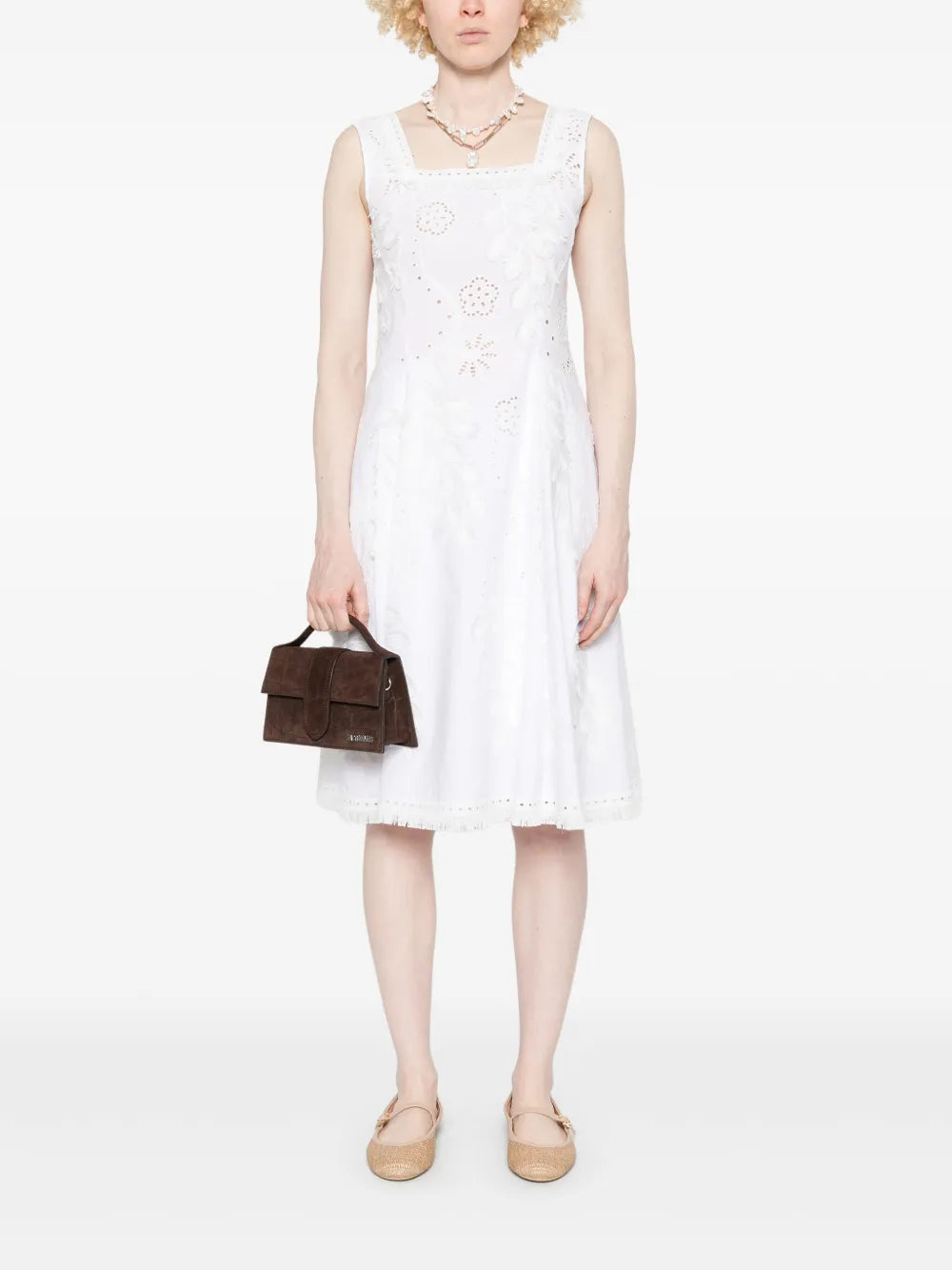 Broderie-Anglaise Midi Dress