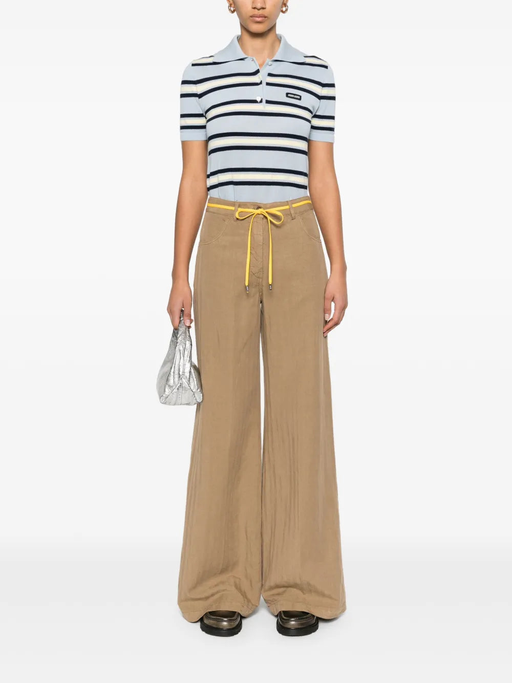 Striped Wide-Leg Trousers