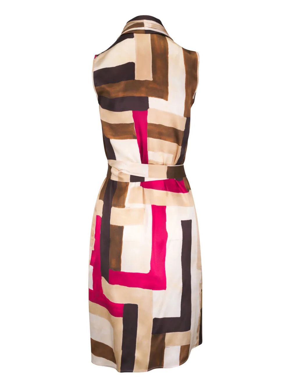 Geometric-Print Silk Dress