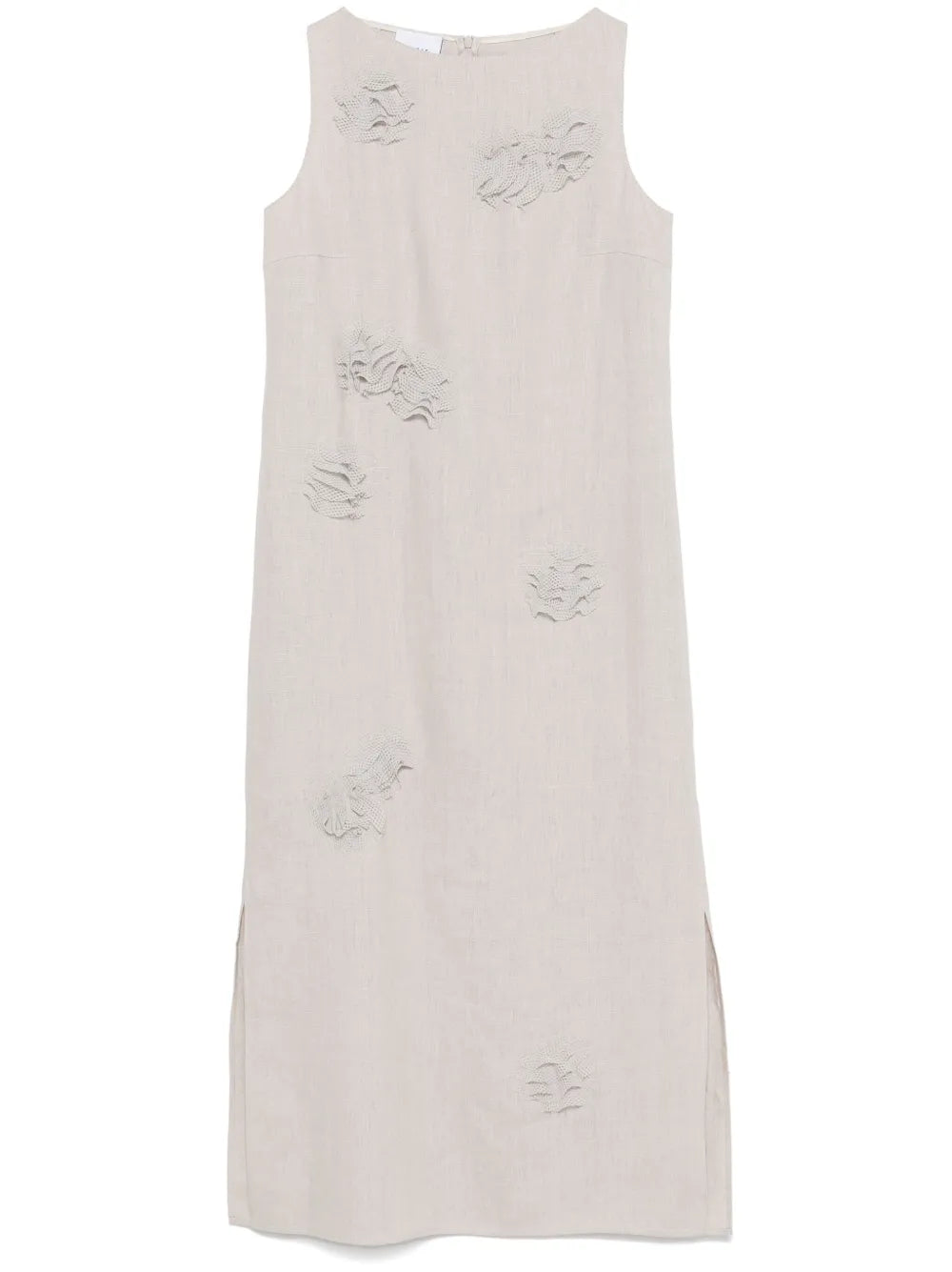 Floral-Appliqué Maxi Dress