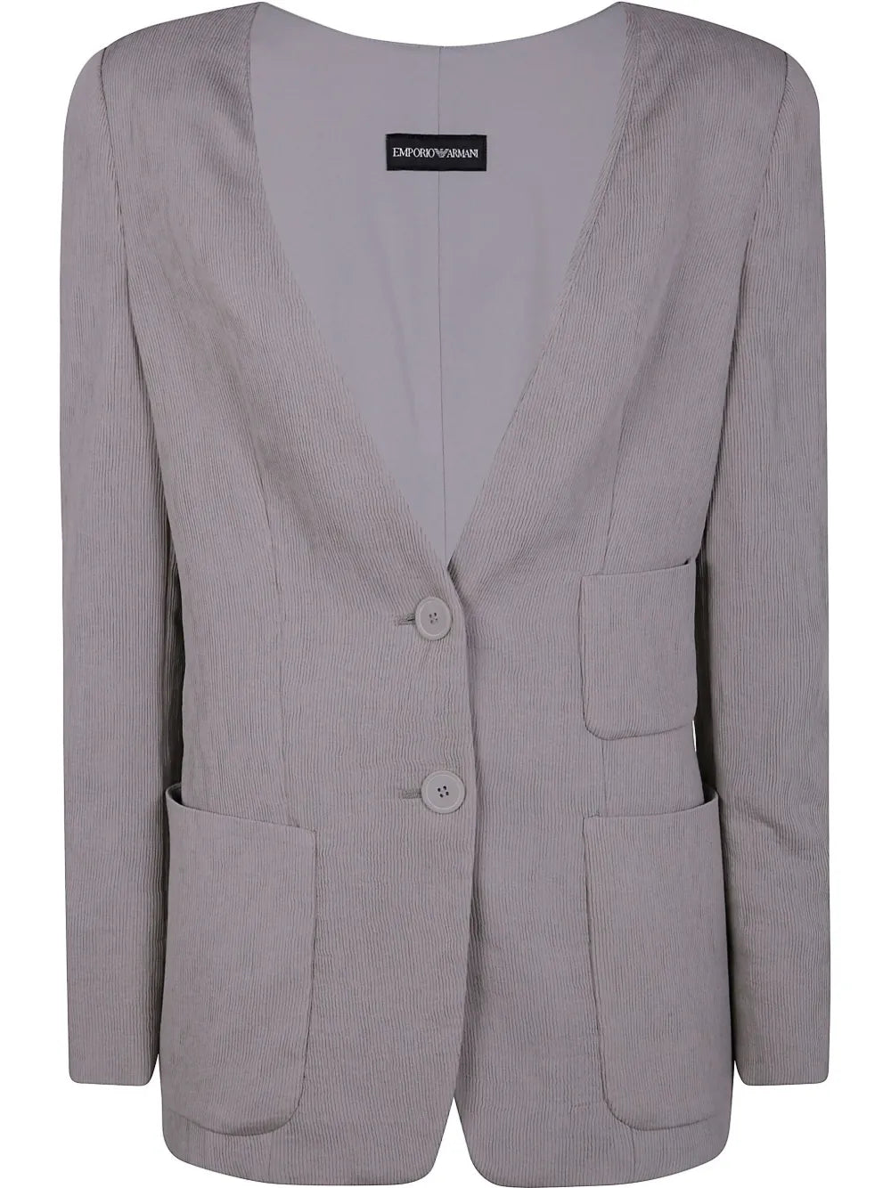 Ribbed Single-Breasted Blazer