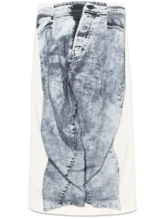Trompe L'Oeil Midi Skirt