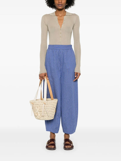 Cotton Striped Trousers