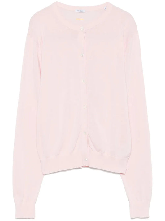 Crew-Neck Cotton Cardigan