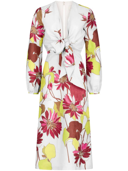 Floral-Print Midi Dress